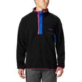 Columbia Helvetia Half-Snap Fleece, Pullover Negros Para Hombre | 407326-DPO